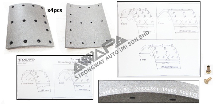 brake lining (rear) - 21534391